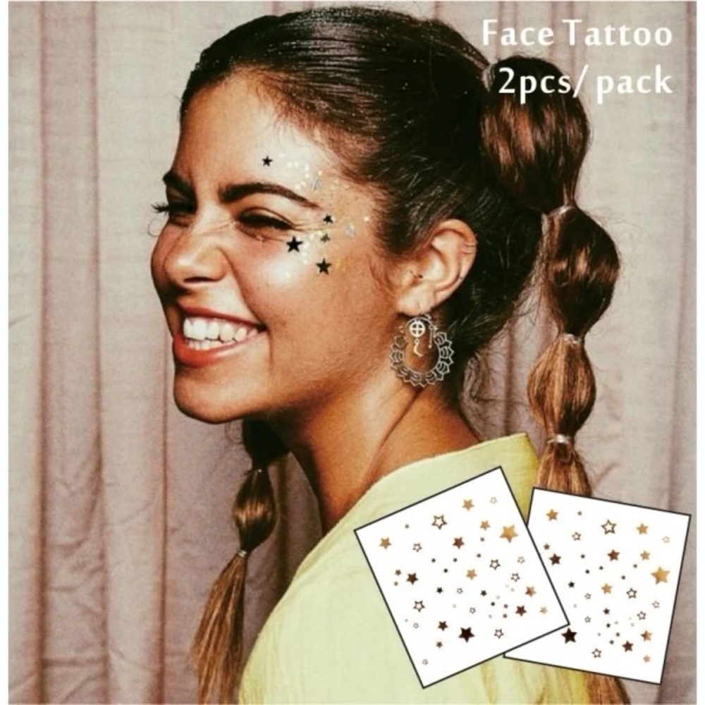 Temporary face tattoo